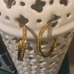 Touchstone by Swarovski Gold Plated hoops